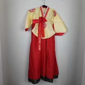 Womans traditional hanbok korean dress